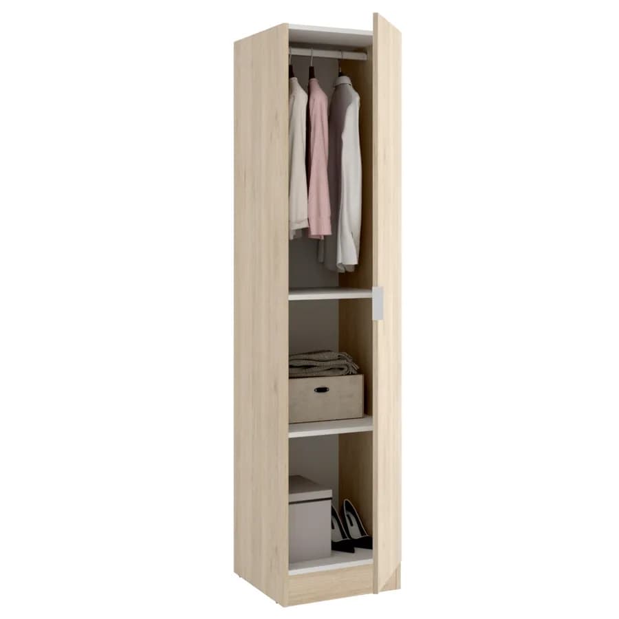 Armadio 41x184 h cm con barra appendiabiti e anta in legno rovere naturale - Axel
