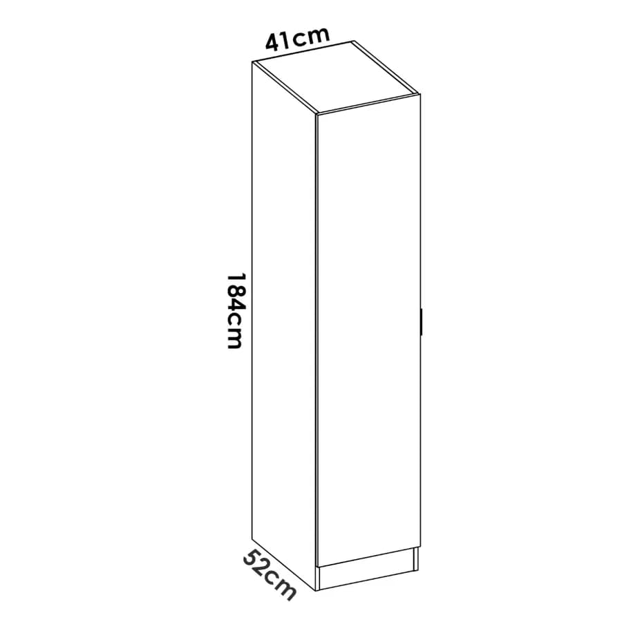 Armadio 41x184 h cm con barra appendiabiti e anta in legno rovere naturale - Axel