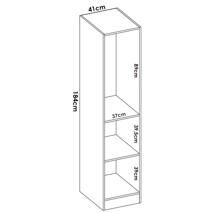 Armadio 41x184 h cm con barra appendiabiti e anta in legno rovere naturale - Axel