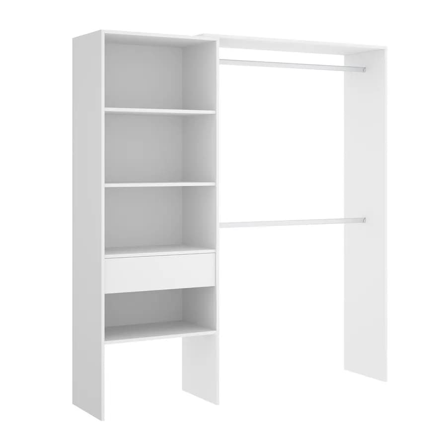 Armadio regolabile 160-110x187 h cm in legno bianco - Bernac