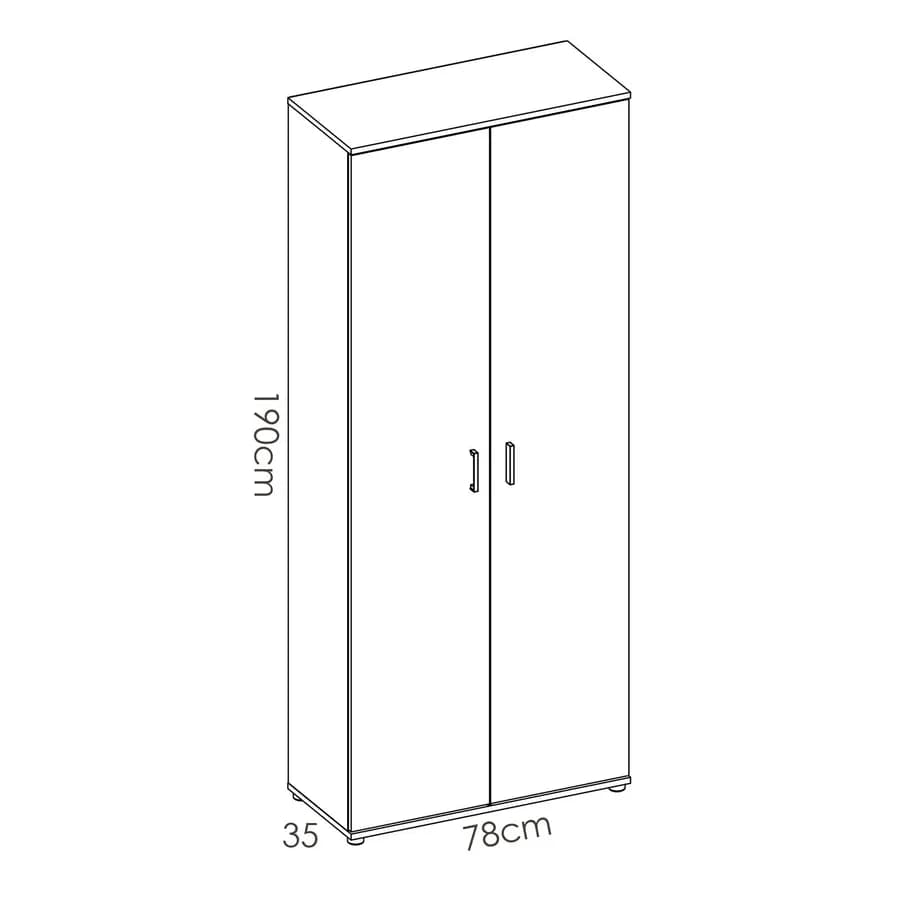 Armadio multiuso 78x190 h cm in legno bianco con 3 ripiani e vano verticale - Dagen