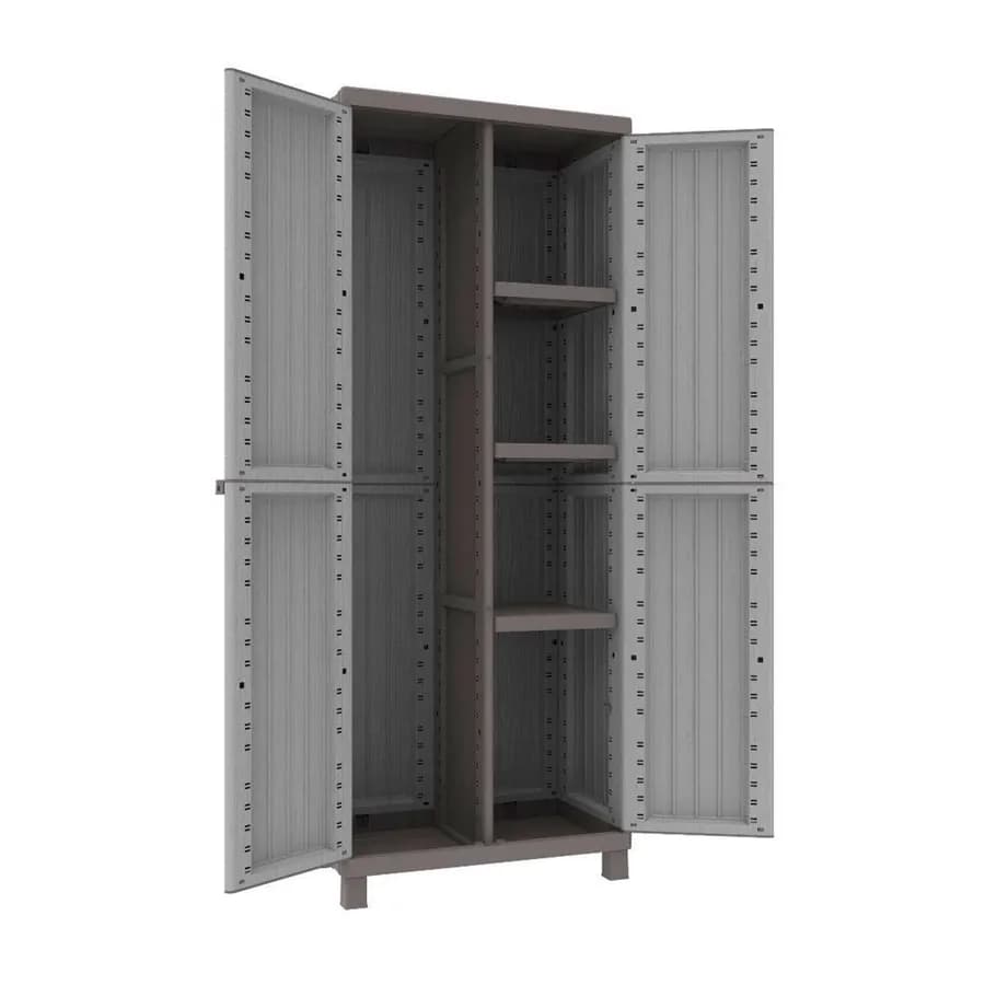 Armadio multifunzione da esterno o interno in resina effetto legno con portascope 170h