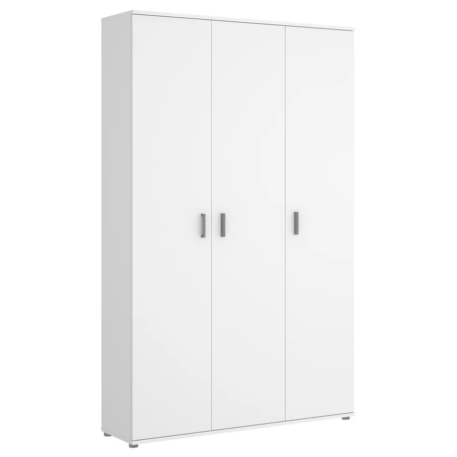 Armadio 116x190 h cm in legno bianco con 4 ripiani e un vano verticale - Dagen
