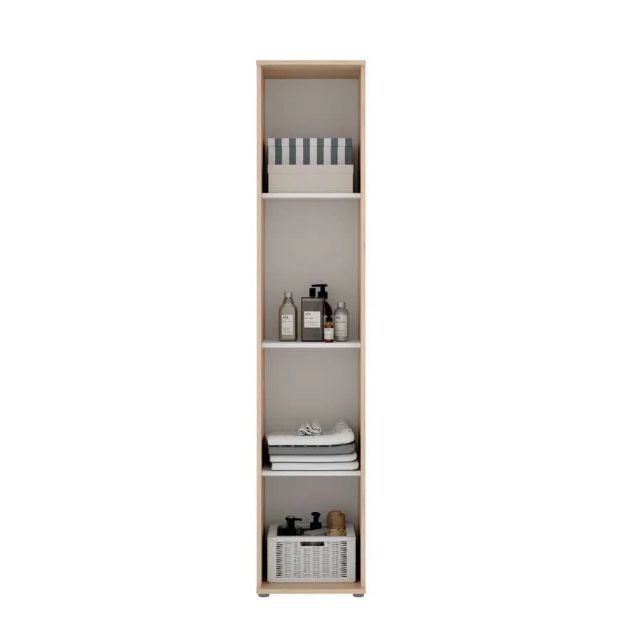 Armadio multiuso 39x190h cm in legno naturale con anta singola - Dagen
