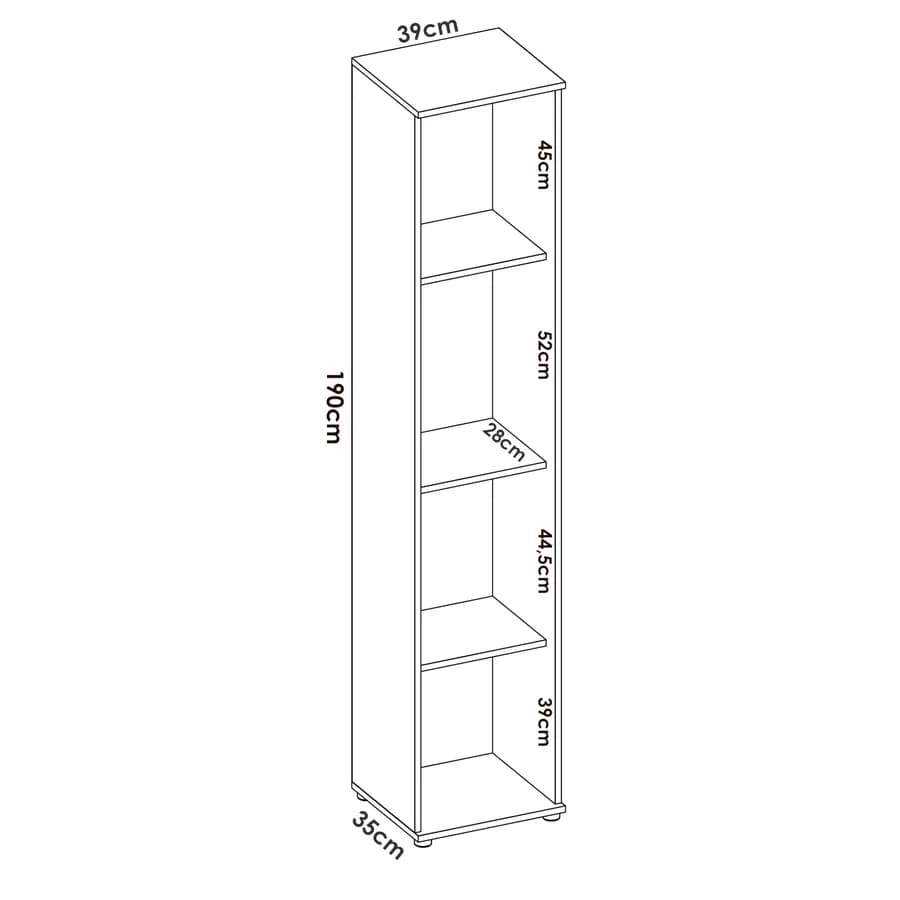 Armadio multiuso 39x190h cm in legno naturale con anta singola - Dagen
