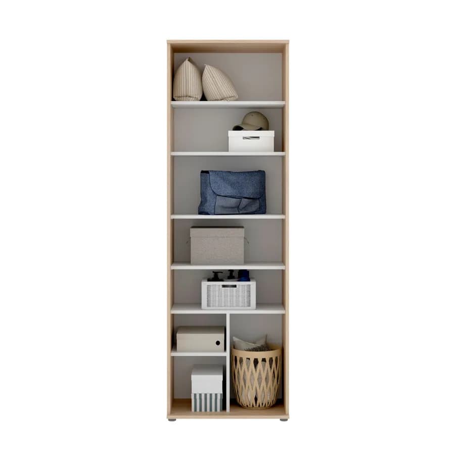 Scarpiera 61x190 h cm effetto legno naturake con 6 ripiani - Dagen