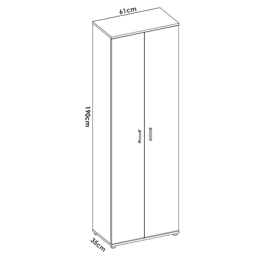 Scarpiera 61x190 h cm effetto legno naturake con 6 ripiani - Dagen