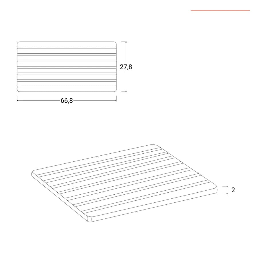 Asse lavapanni per lavatoio 75x60 cm in legno di pino
