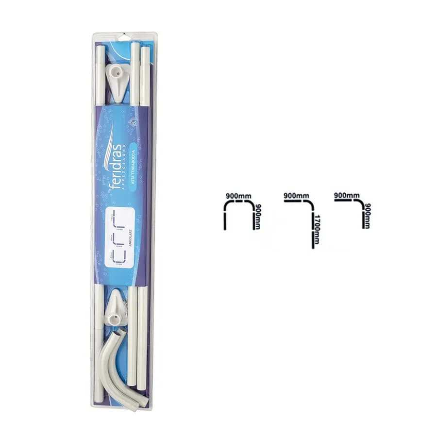 Asta per tenda doccia angolare 90-170 cm bianco