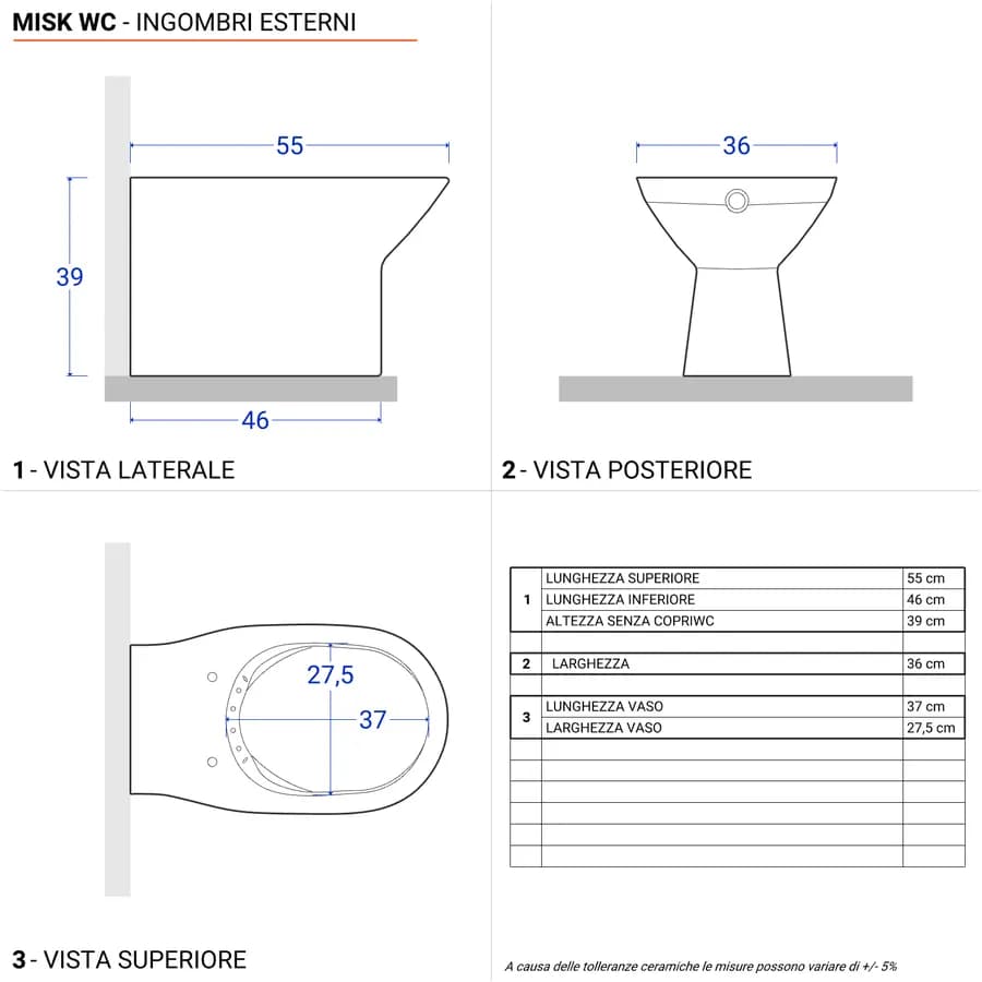 Bagno completo con mobile sospeso 60 cm rovere gold 2 ante con specchio sanitari e miscelatori - Davis
