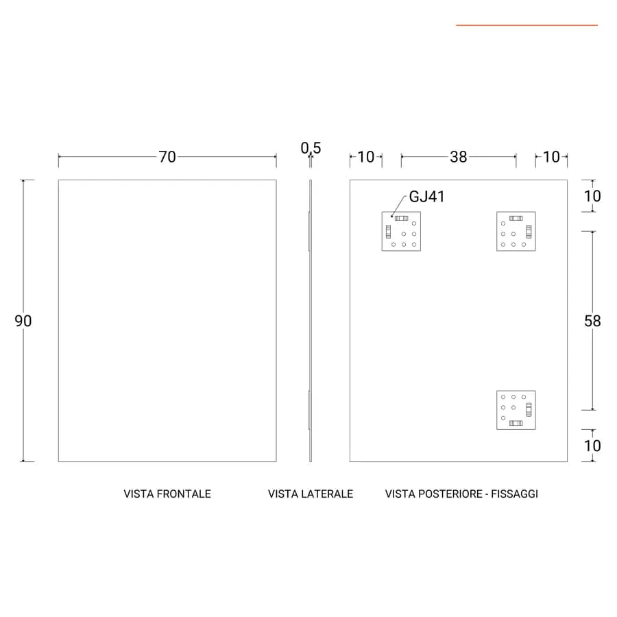 Bagno completo con mobile sospeso 80 cm rovere gold 2 ante con specchio sanitari e miscelatori - Davis
