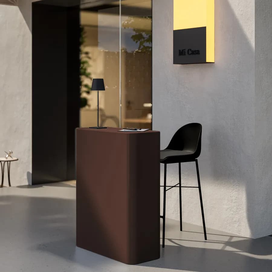 Bancone reception rettangolare 90 h cm in polietilene bronzo - Katrine