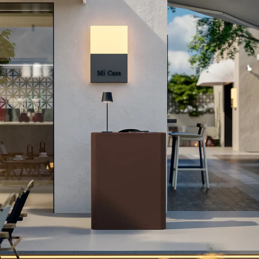 Bancone reception rettangolare 90 h cm in polietilene bronzo - Katrine