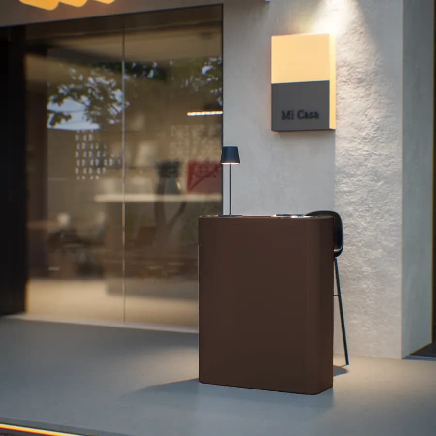 Bancone reception rettangolare 90 h cm in polietilene bronzo - Katrine
