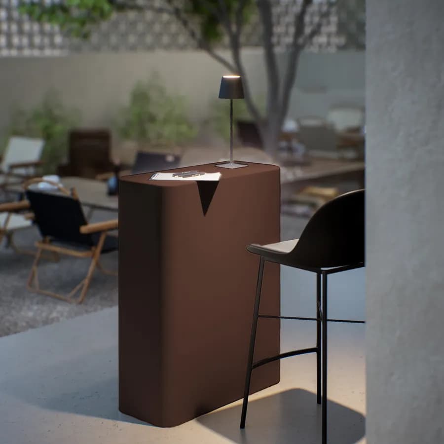 Bancone reception rettangolare 90 h cm in polietilene bronzo - Katrine