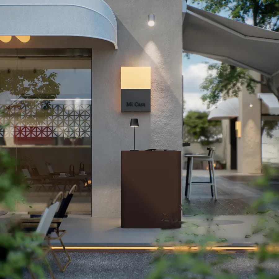 Bancone reception rettangolare 90 h cm in polietilene bronzo - Katrine
