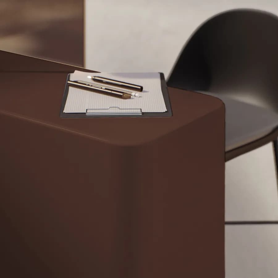 Bancone reception rettangolare 90 h cm in polietilene bronzo - Katrine