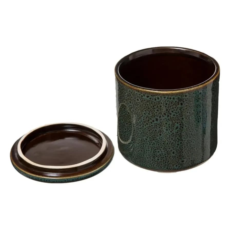Barattolo porta dischetti rotondo 10,3 cm in ceramica verde - Armov