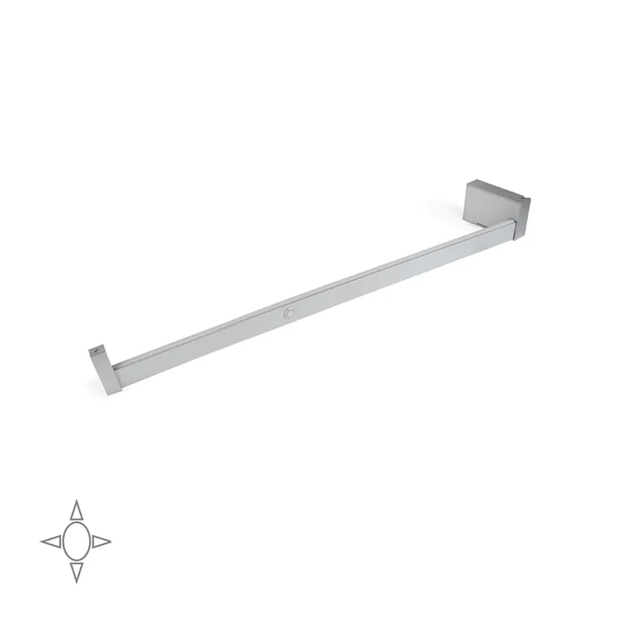 Barra appendiabiti per armadio con luce led 41-56 cm in alluminio grigio metallizzato - Clever