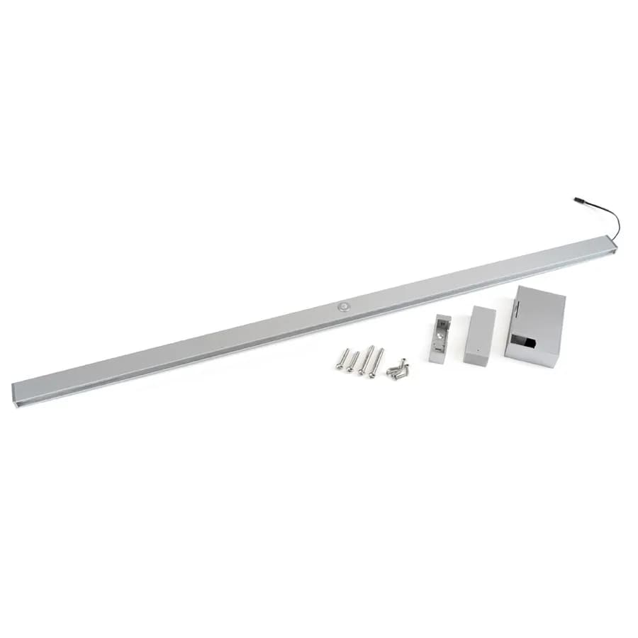 Barra appendiabiti per armadio con luce led 41-56 cm in alluminio grigio metallizzato - Clever