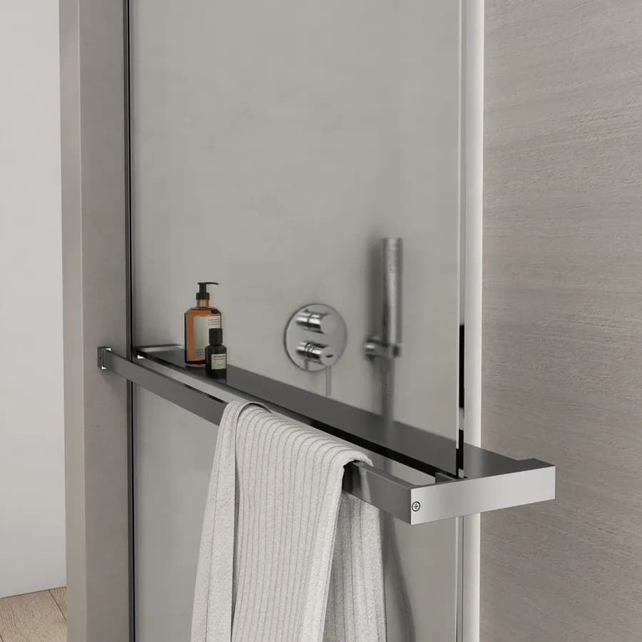 Barra universale per Walk-In porta sapone e asciugamani 100 cm cromo riducibile