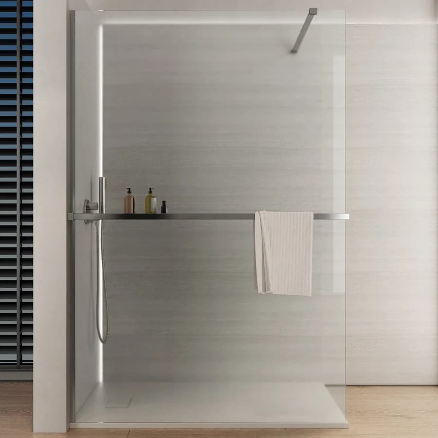 Barra universale per Walk-In porta sapone e asciugamani 160 cm cromo riducibile