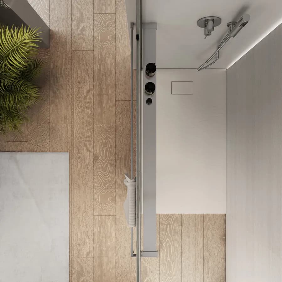 Barra universale per Walk-In porta sapone e asciugamani 160 cm cromo riducibile