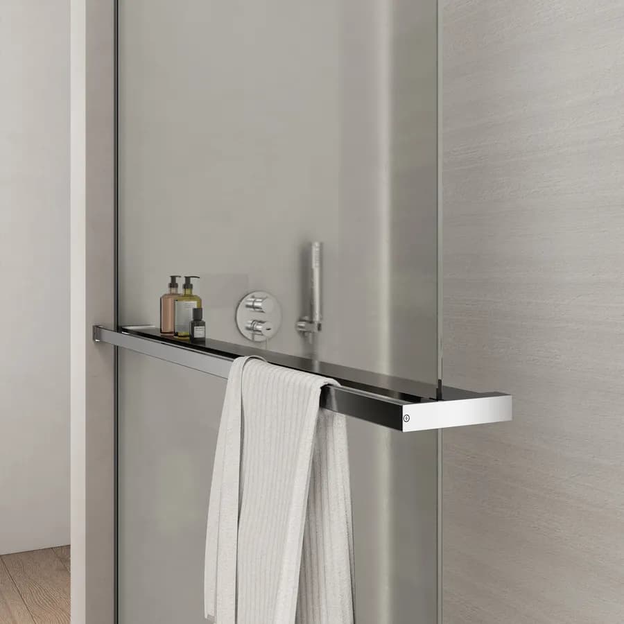 Barra universale per Walk-In porta sapone e asciugamani 160 cm cromo riducibile