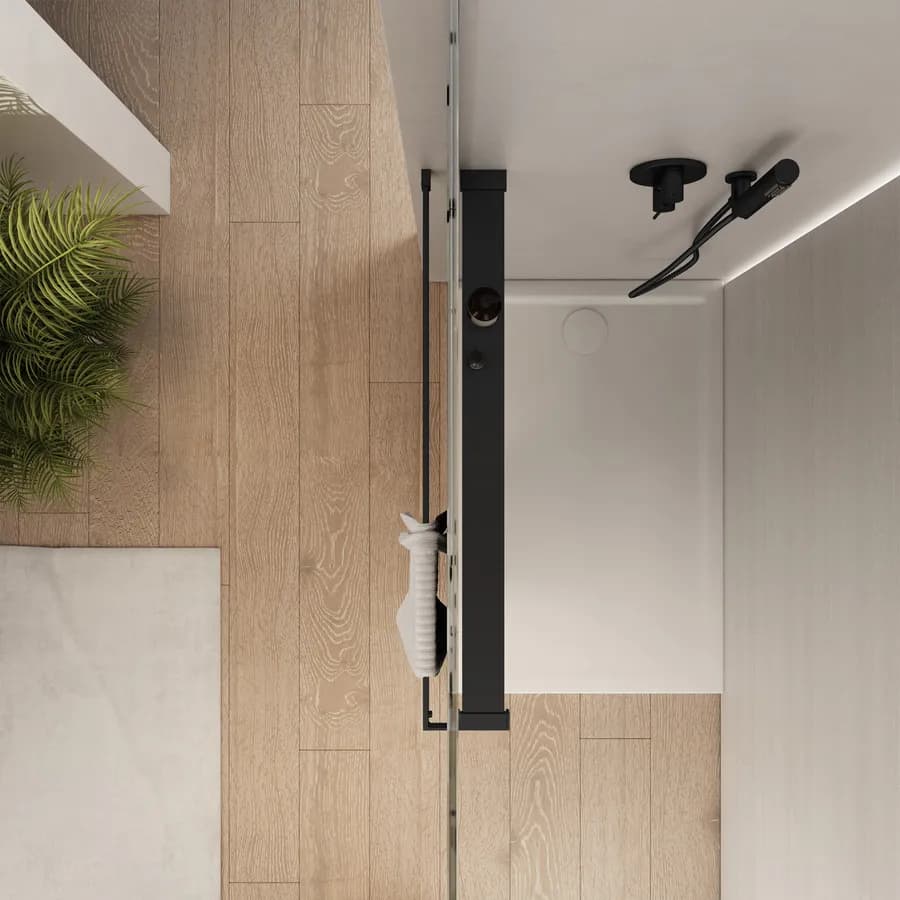 Barra universale per Walk-In porta sapone e asciugamani 80 cm nero riducibile
