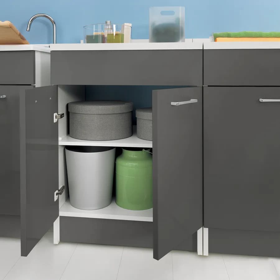 Base Colavene 2 ante antracite lucido 60X50X86h con ripiano interno arredo moderno