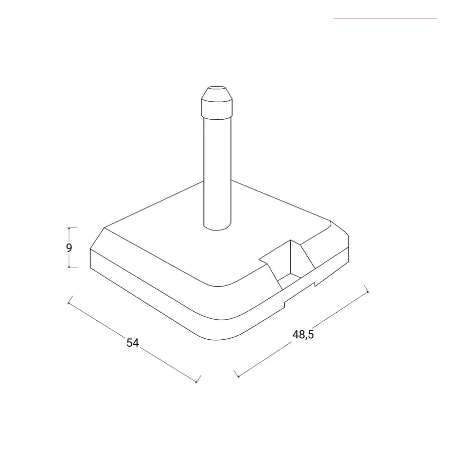 Base ombrellone con ruote 54x48 cm da 39 kg in cemento nero - Defense