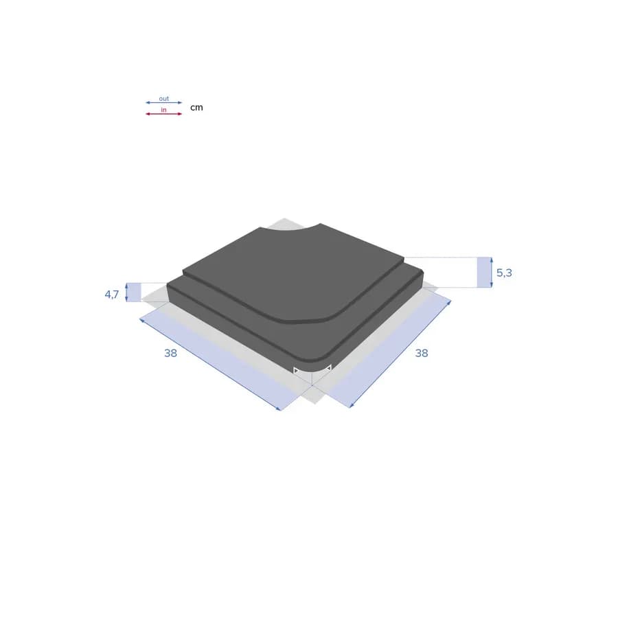 Base per ombrellone con palo laterale 38x38 cm da 15 kg in cemento nero - Chamberi
