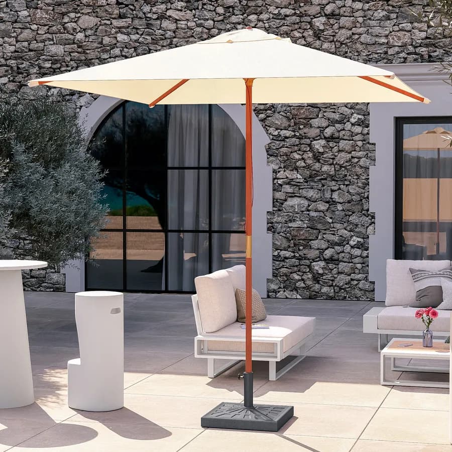 Base quadrata da 19 kg per ombrellone a palo centrale 50x50 cm in resina grigio - Buccer