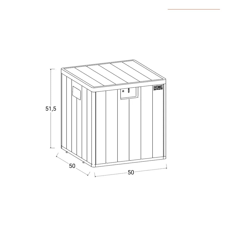 Baule contenitore da esterno 50x50x51h cm in resina nero effetto legno - Thago