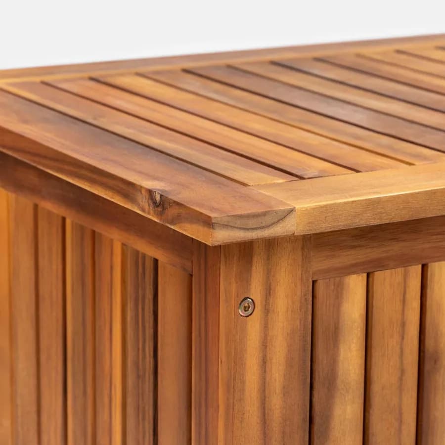 Baule contenitore in legno di acacia con ruote - Paja