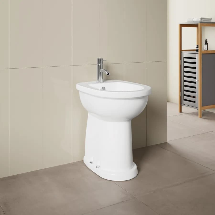 Bidet monoforo da 49h cm in ceramica bianco