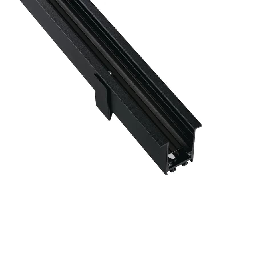 Binario 2 m a incasso con cornice in alluminio nero - Power Inc