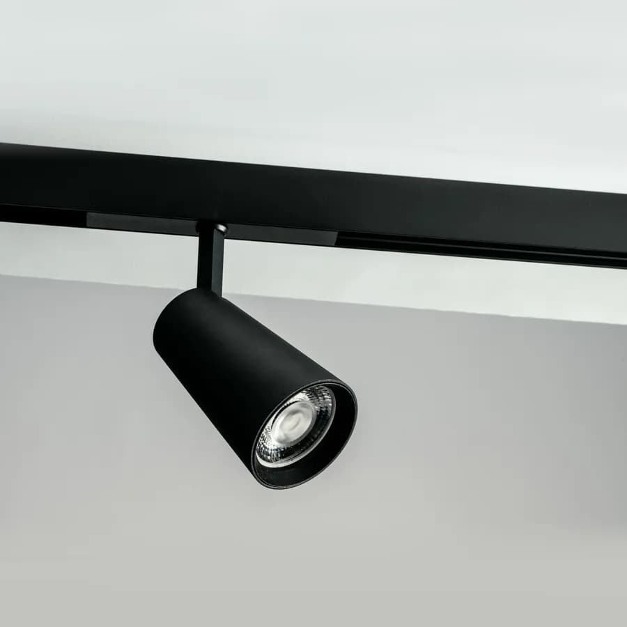 Binario 2 m per montaggio a plafoniera o a sospensione in alluminio nero - Power Light