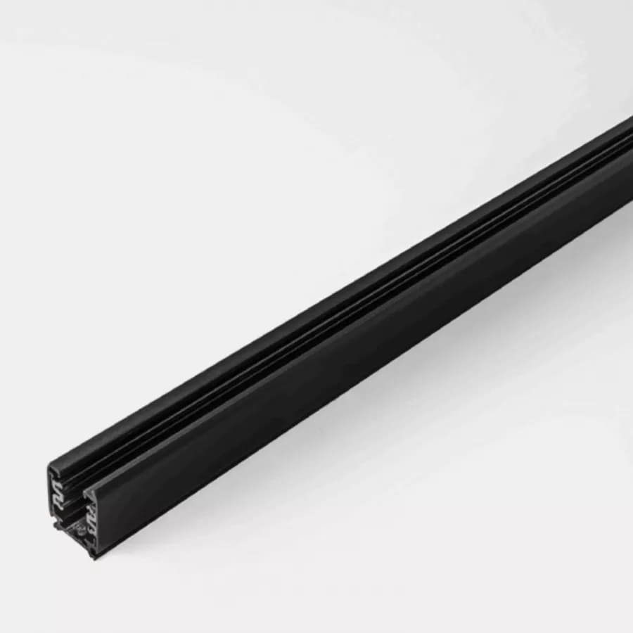 Binario trifase elettrificato a plafoniera da 3 metri in alluminio nero con tappi inclusi - Radius