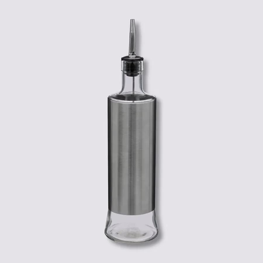 Bottiglia 30h cm per olio o aceto in acciaio inox e vetro