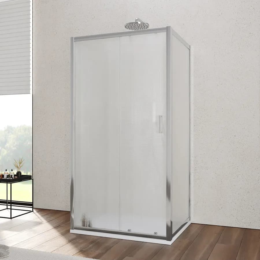Box 3 lati 70x120x70 cm scorrevole vetro temperato 6mm stampato 185h - Young