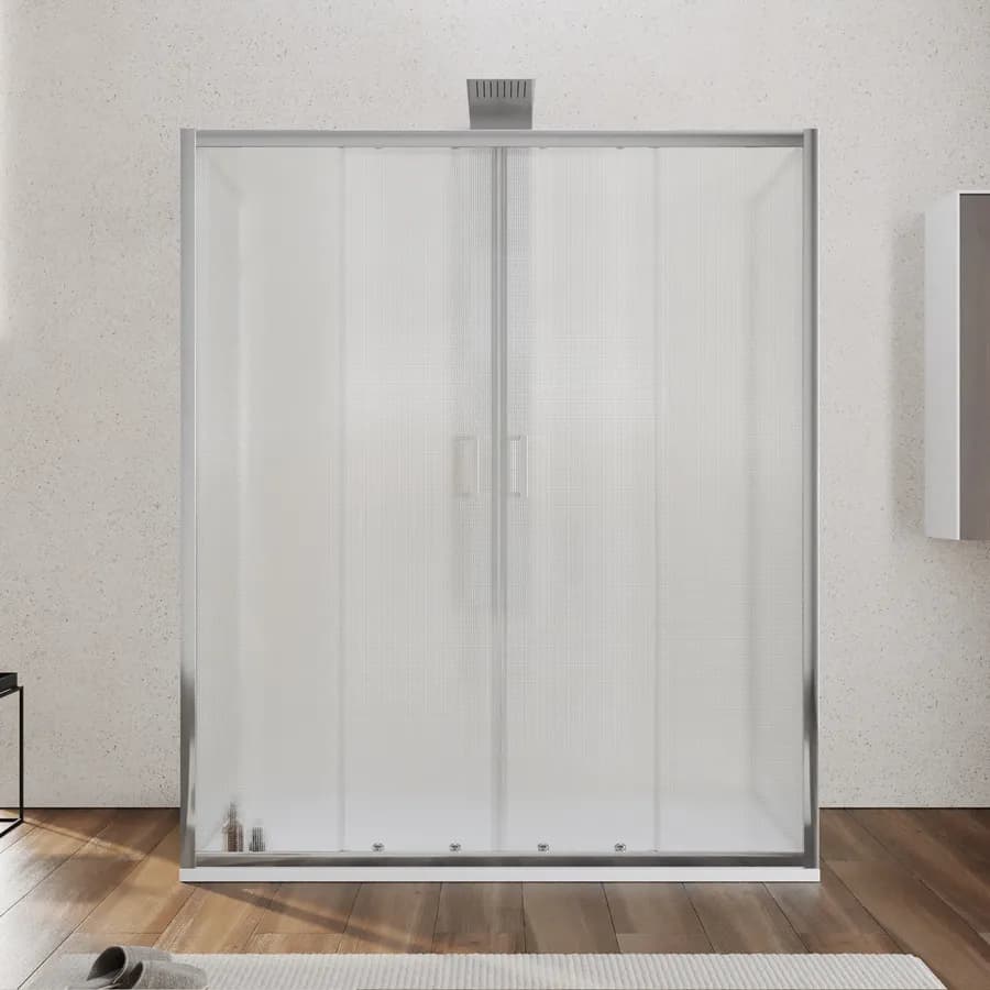 Box 3 lati 70x160x70 cm doppio scorrevole vetro temperato 6mm stampato 185h - Young