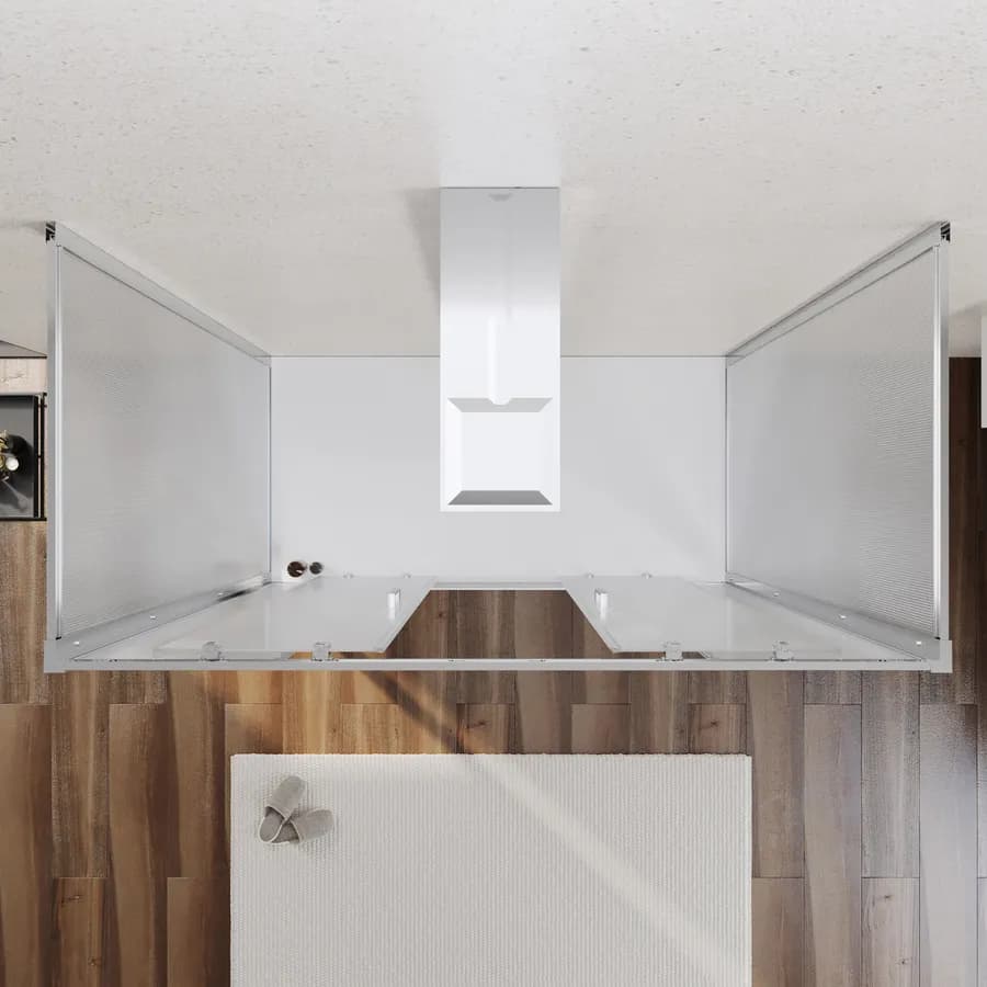 Box 3 lati 70x160x70 cm doppio scorrevole vetro temperato 6mm stampato 185h - Young