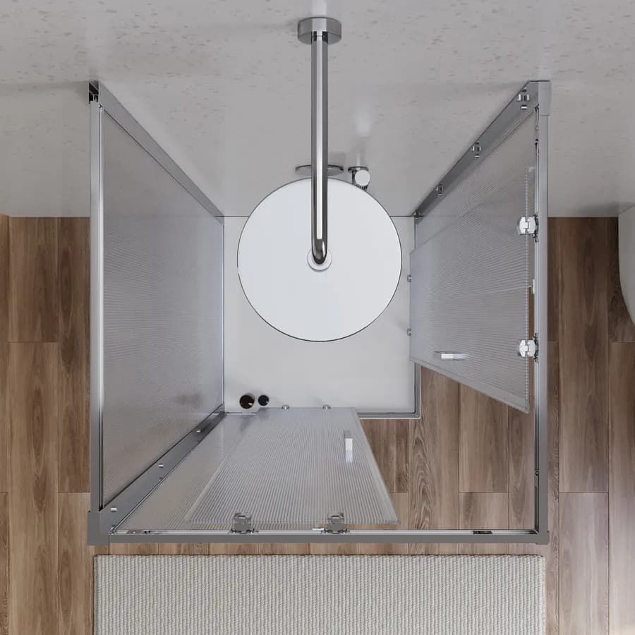 Box 3 lati 70x70x70 cm doppio scorrevole vetro temperato 6mm stampato 185h - Young