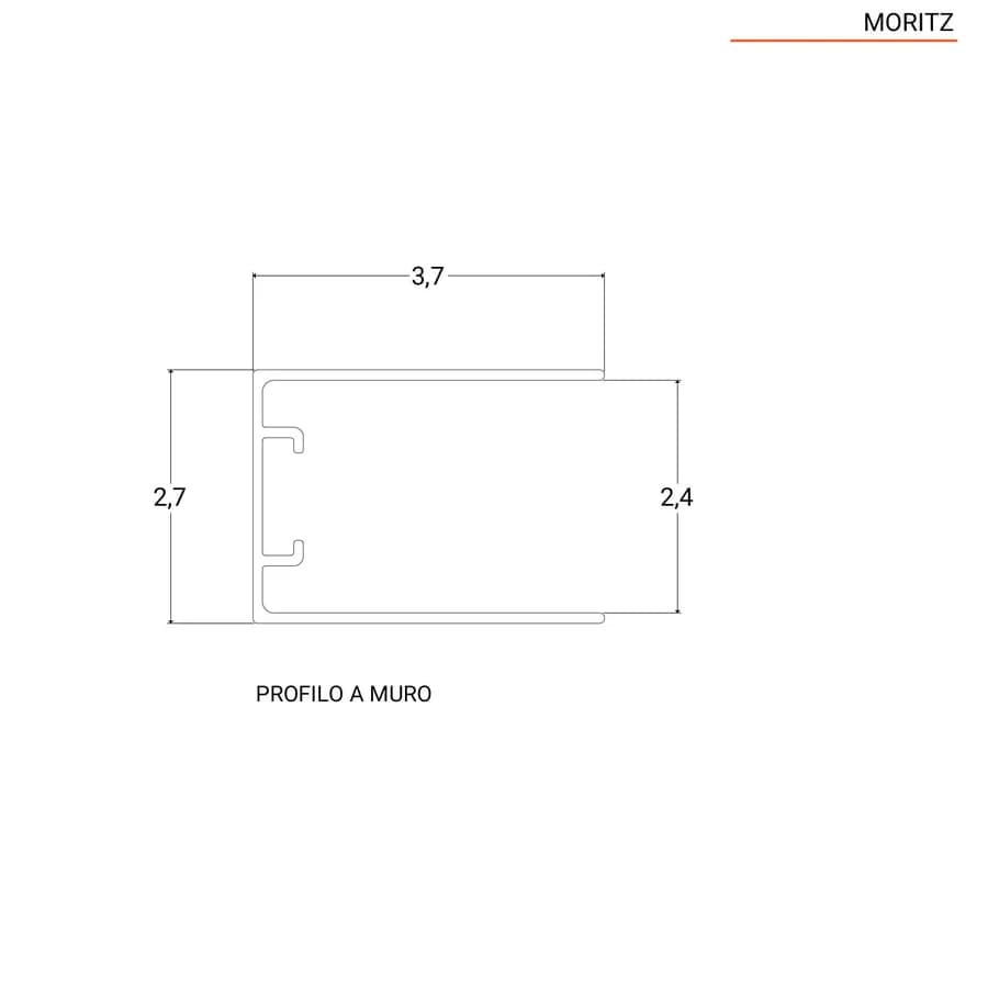 Box 3 lati 80x100x80 cm battente vetro opaco profilo cromo 195h - Moritz