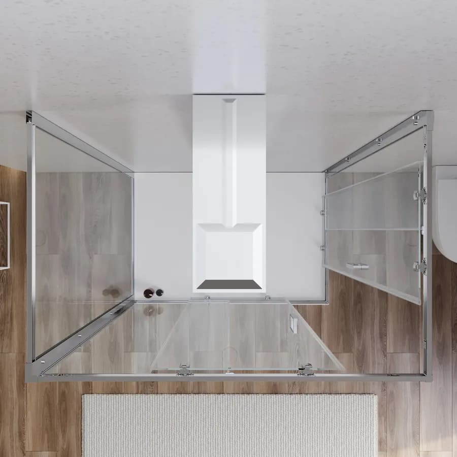Box 3 lati 80x120x80 cm doppio scorrevole vetro temperato 6mm trasparente 185h - Young