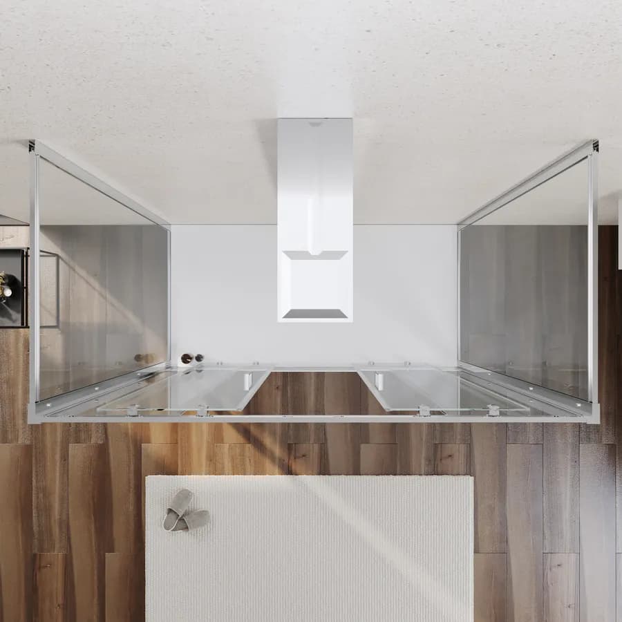 Box 3 lati 80x160x80 cm doppio scorrevole vetro temperato 6mm trasparente 185h - Young
