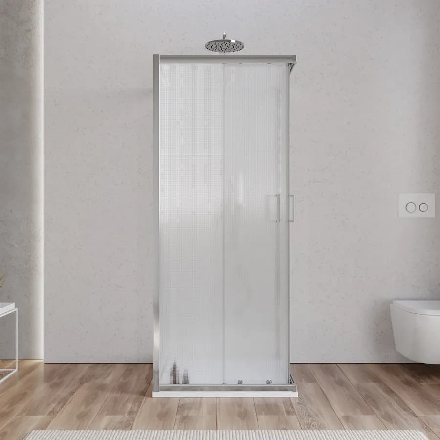 Box 3 lati 80x80x80 cm doppio scorrevole vetro temperato 6mm stampato 185h - Young