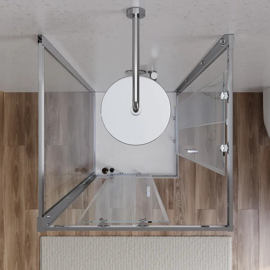 Box 3 lati 80x80x80 cm doppio scorrevole vetro temperato 6mm trasparente 185h - Young
