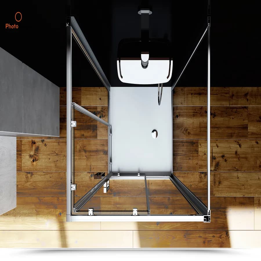 Box 3 lati 90x90x90 cm doppio scorrevole vetro trasparente anticalcare profilo cromo 195h - Moritz